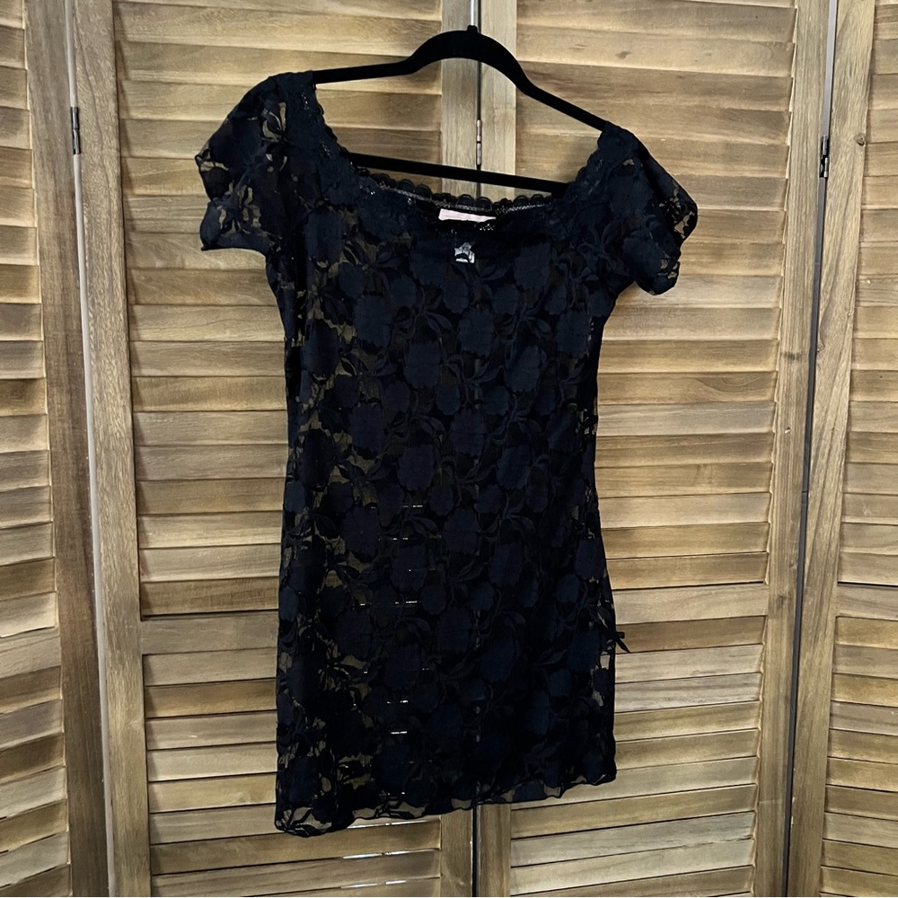 Tiffany's Closet Black Lace Lingerie Slip Dress Medium